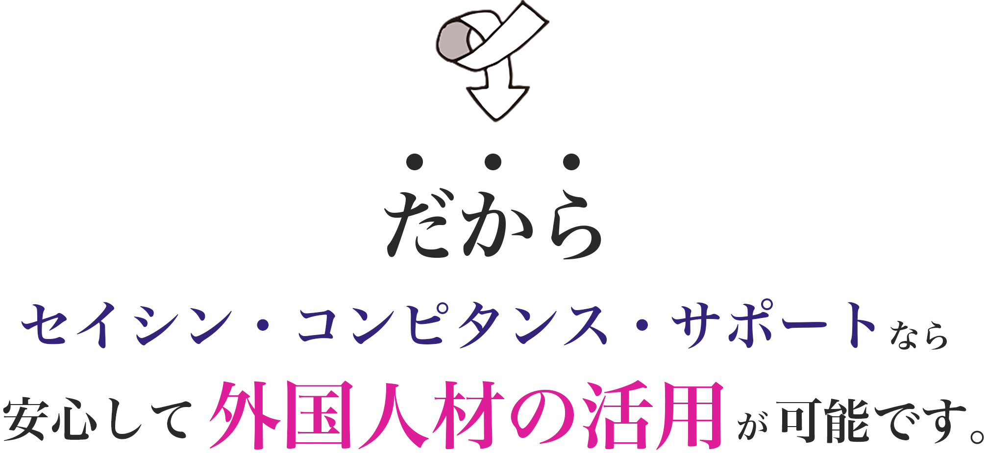 だからセイシン・コンピタンス・サポートなら安心して外国人材の活用が可能です。